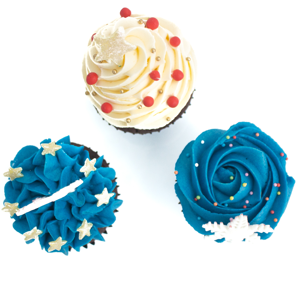 Snowy Xmas Cup Cake 3pcs